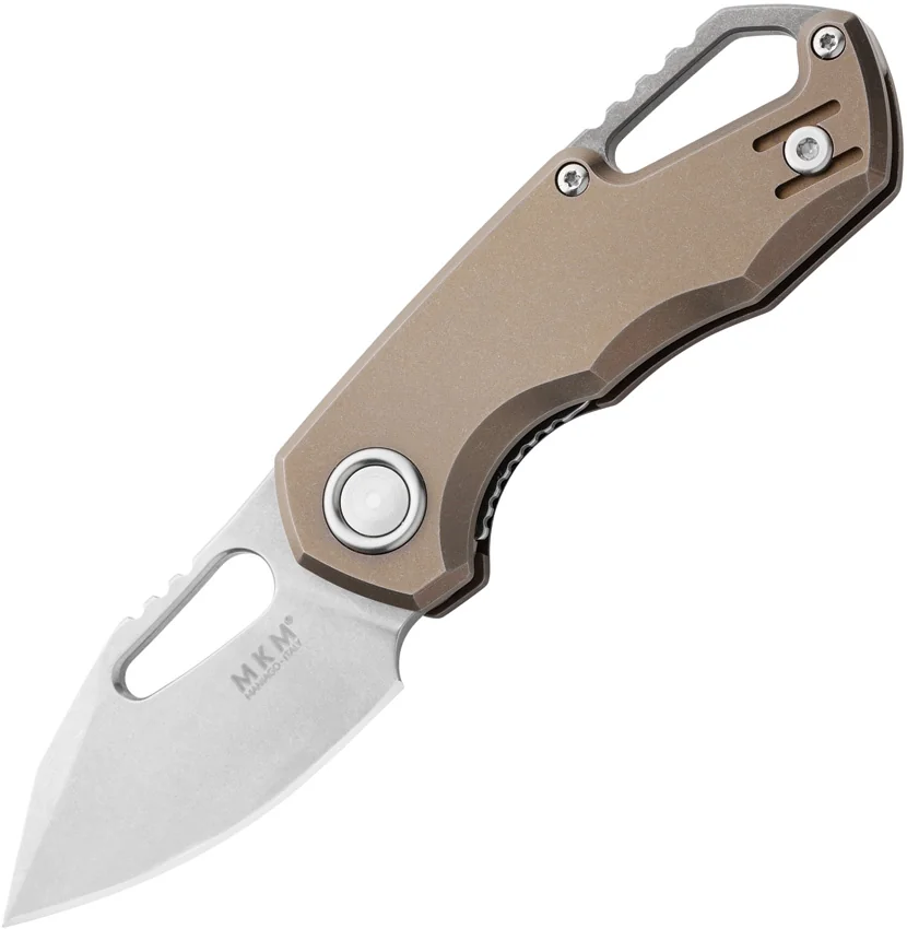 MKM Isonzo Clip Point Knife Bronze Ti (2.1" Stonewash M390)