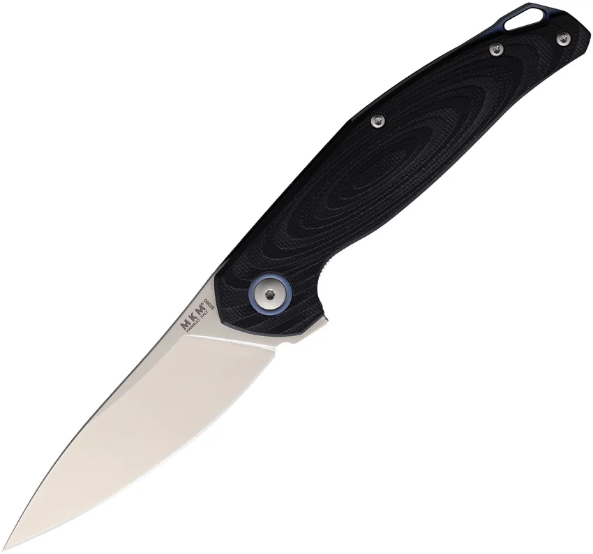 MKM Anso Goccia Liner Lock Flipper Knife Black G-10 (3.25" Satin)