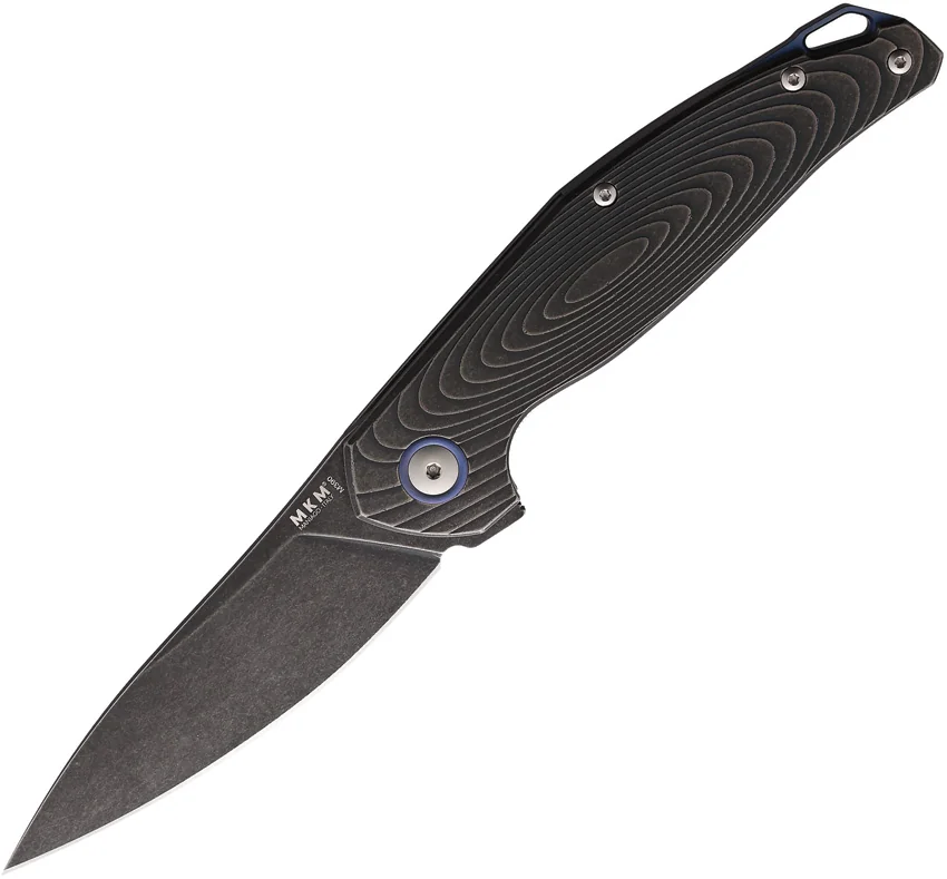 MKM Anso Goccia Liner Lock Flipper Knife Dark Stonewashed Titanium (3.25" Satin)