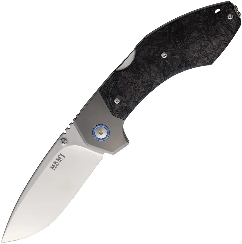 MKM Hero Back Lock Knife Marble Carbon Fiber (3.75" Satin)