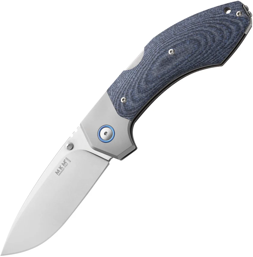 MKM Hero Back Lock Knife Denim Canvas Micarta (3.75" Stonewash)