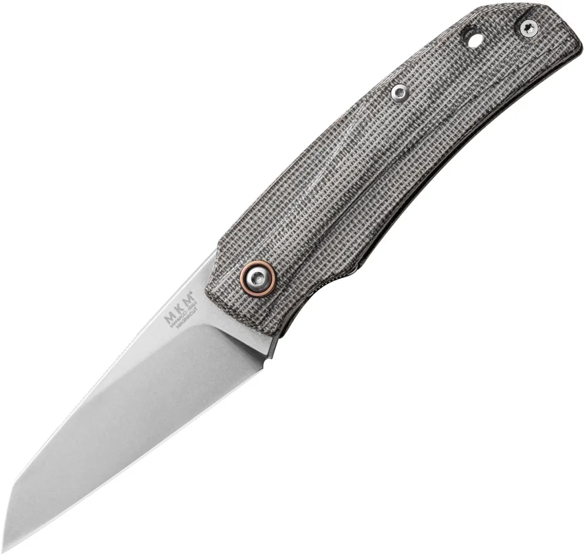 MKM Ice MagnaCut Liner Lock Knife Green Canvas Micarta (2.6" Stonewash)