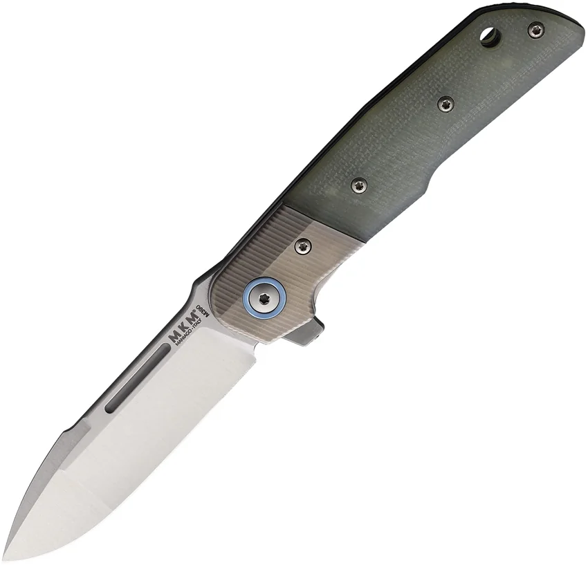 MKM Terzuola Clap Liner Lock Knife Jade G-10 w/ Titanium Bolsters (3" Satin)