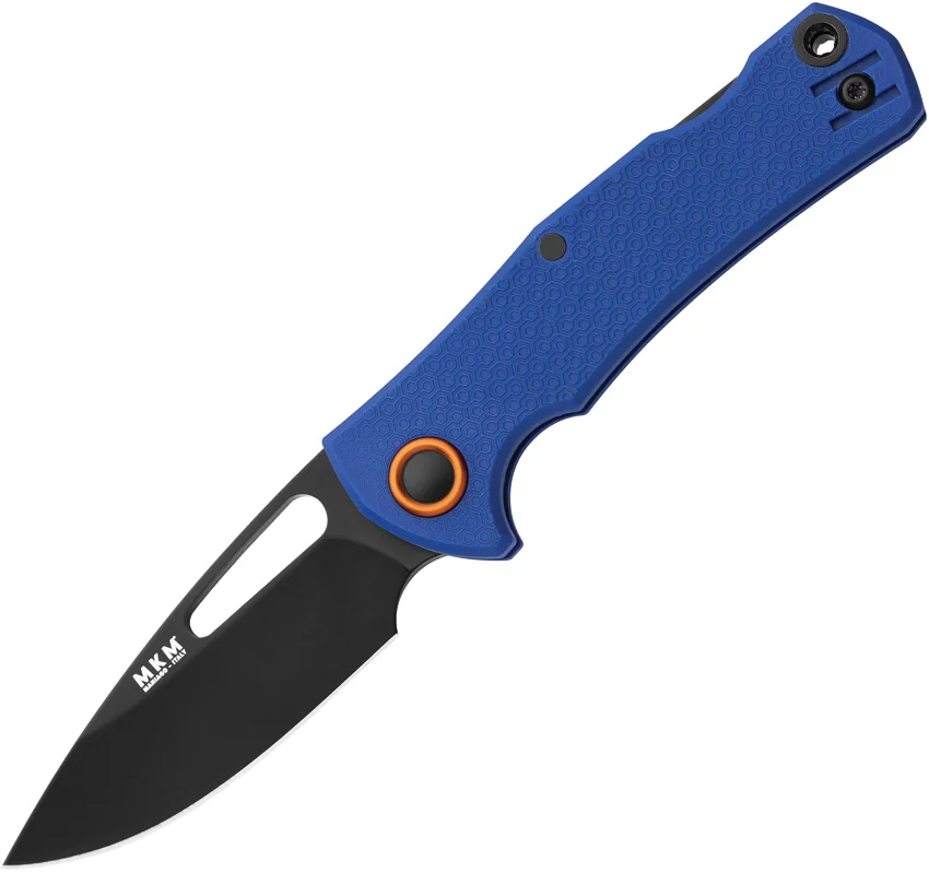 MKM LOV Drop Point Lockback Knife Blue FRN (3" Black)