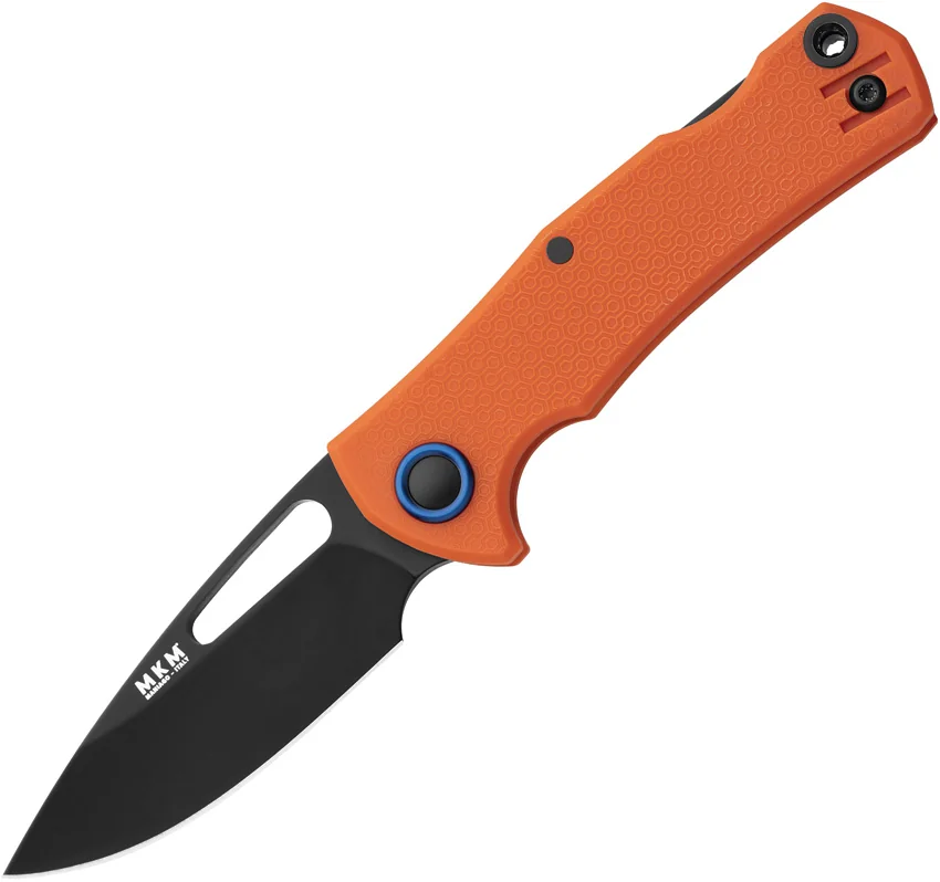 MKM LOV Drop Point Lockback Knife Orange FRN (3" Black)