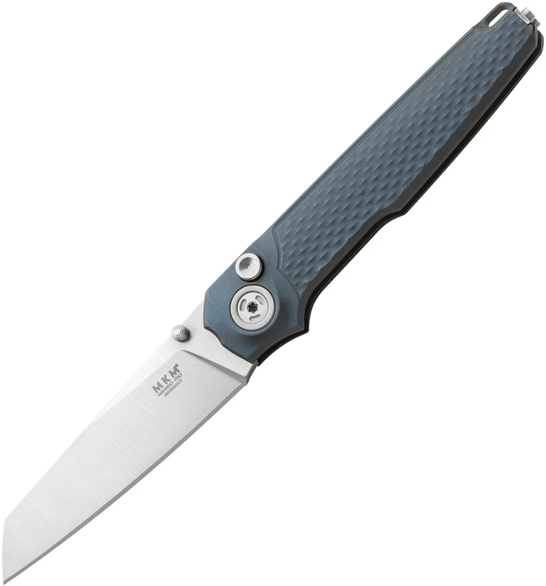 MKM Miura Button Lock Knife Gray Aluminum (2.72" Stonewash MagnaCut)