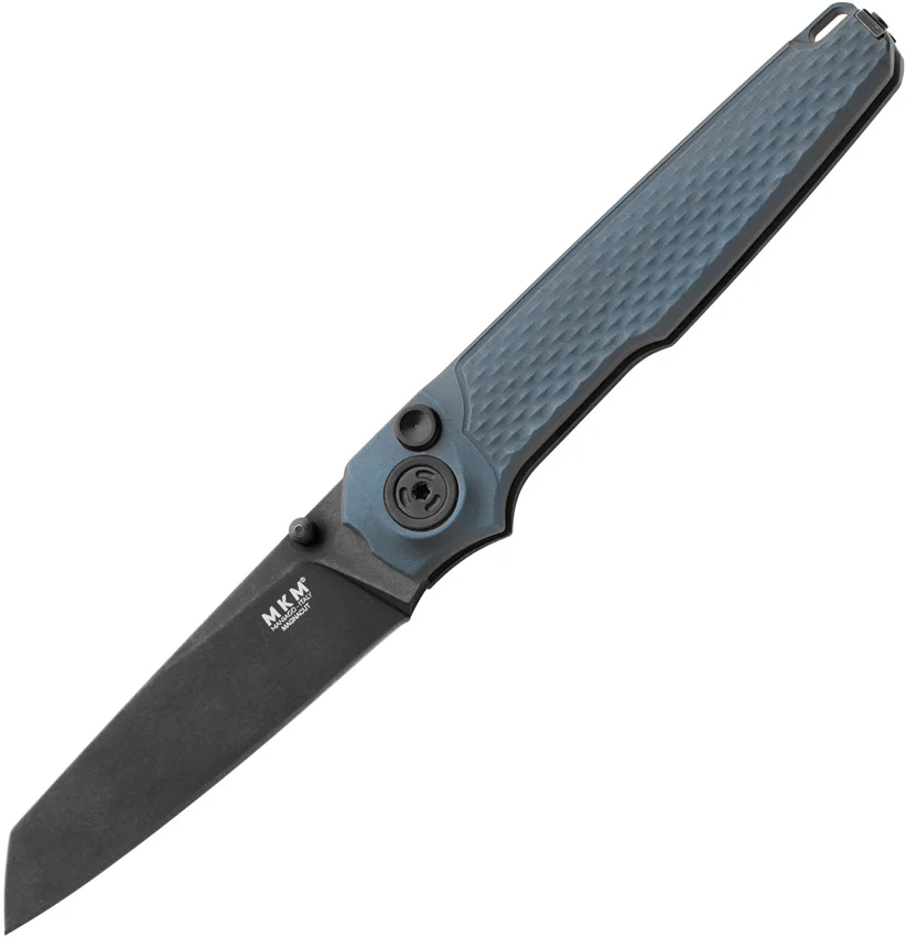 MKM Miura Button Lock Knife Gray Aluminum (2.72" Dark Stonewash MagnaCut)