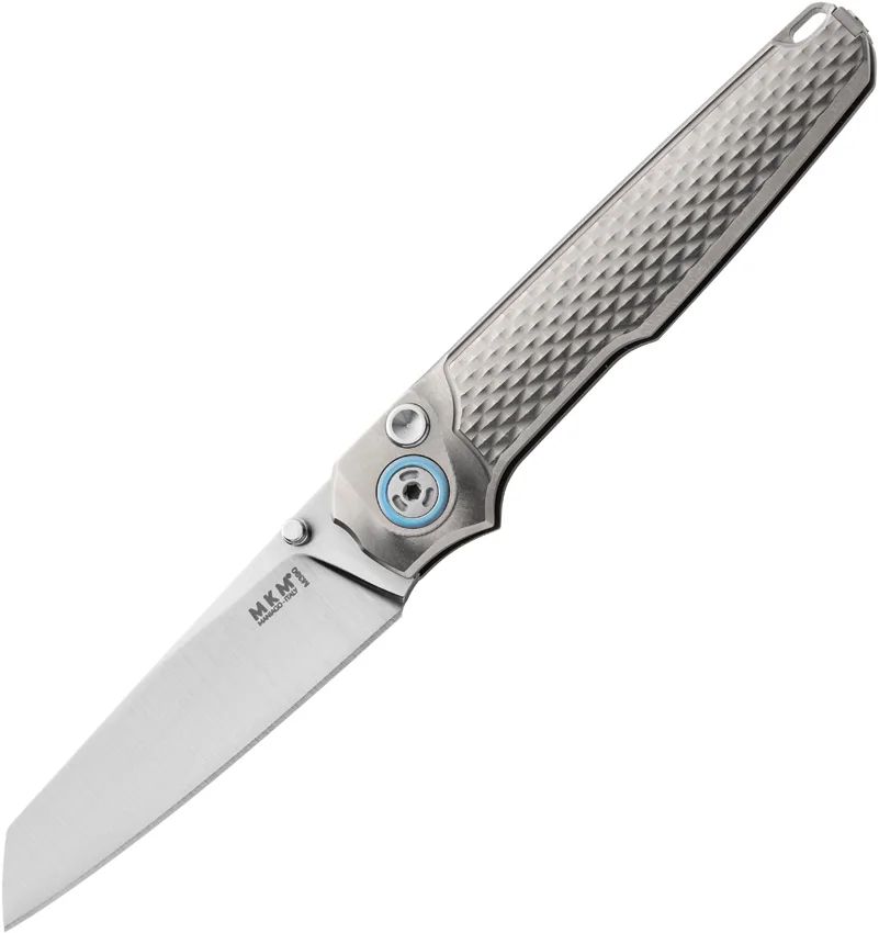 MKM Miura Button Lock Knife Gray Ti (2.72" Satin M390) MK MI-T
