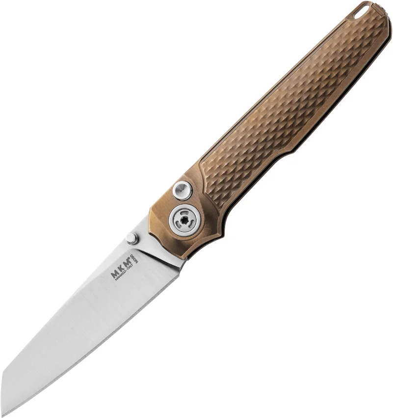 MKM Miura Button Lock Knife Bronze Ti (2.72" Satin M390) MK MI-TBR