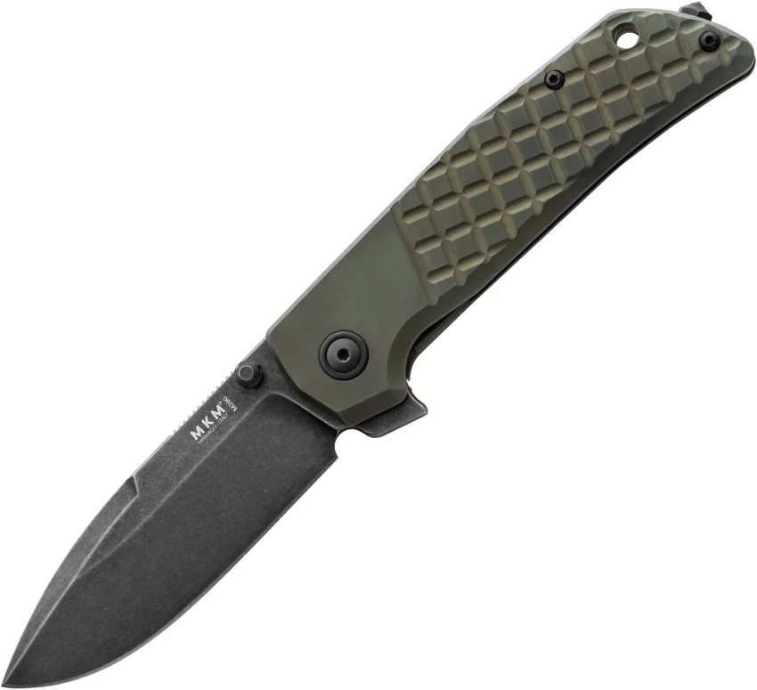 MKM Terzuola Maximo Frame Lock Knife OD Green Titanium (3.2" Black ) MK MM-TGRD