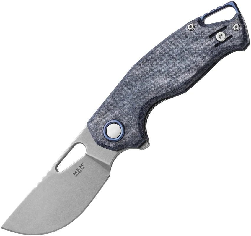 MKM Vincent MagnaCut Standard Knife Blue Denim Canvas Micarta (2.75" Stonewash)