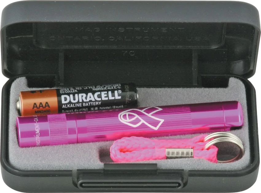 Mag-Lite Solitaire Flashlight 1 AAA Cell Breast Cancer Hot Pink (2 Lumens)