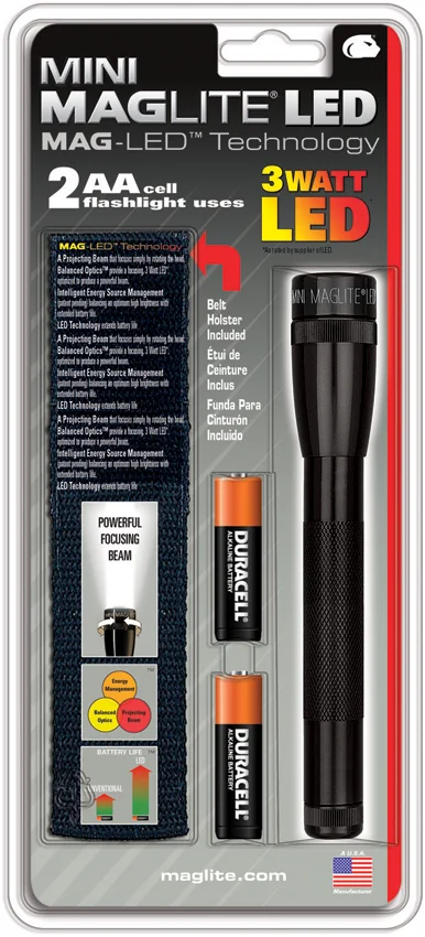 Mini Maglite LED Flashlight 2-Cell AA (69 Lumens)