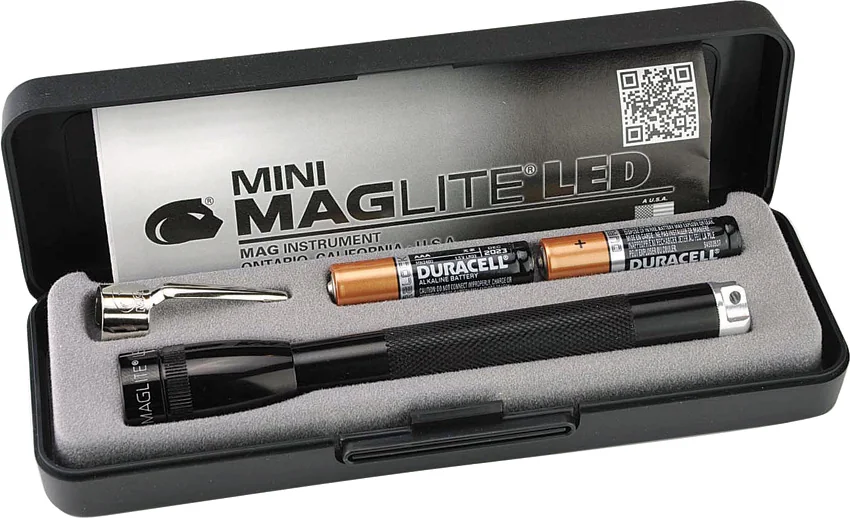 Mag-Lite Mini Maglite 2 AAA Cell White LED Flashlight Black (111 Lumens)