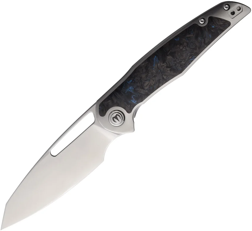 Mallery Designs Phorus V2 Polished Titanium Blue Dark Matter Inlay (3.5" Polish)