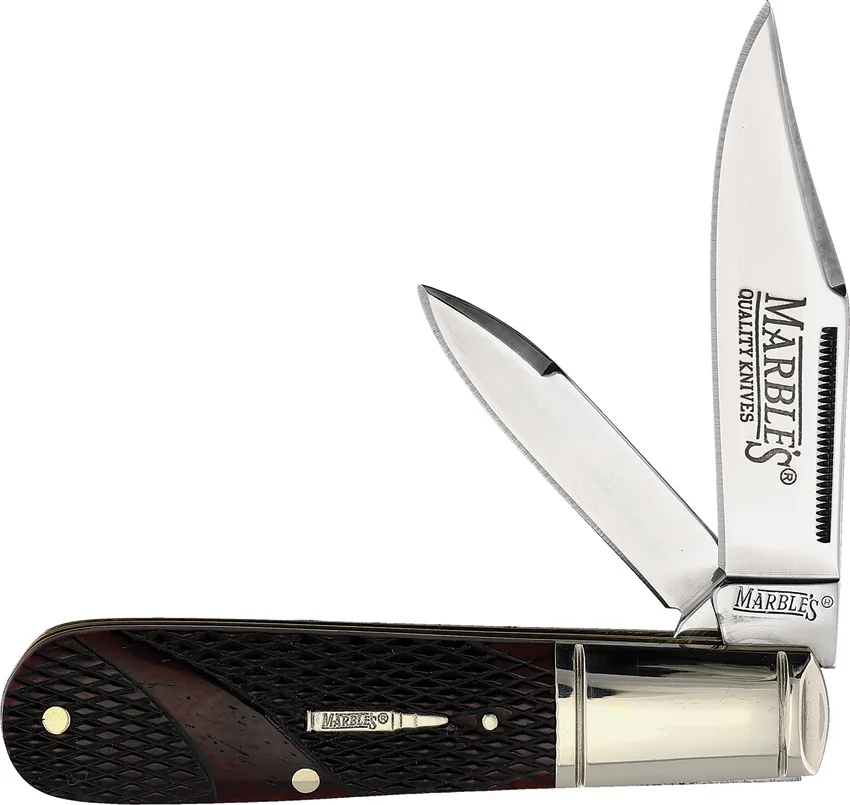Marbles Knives Barlow Brown Checkered Bone
