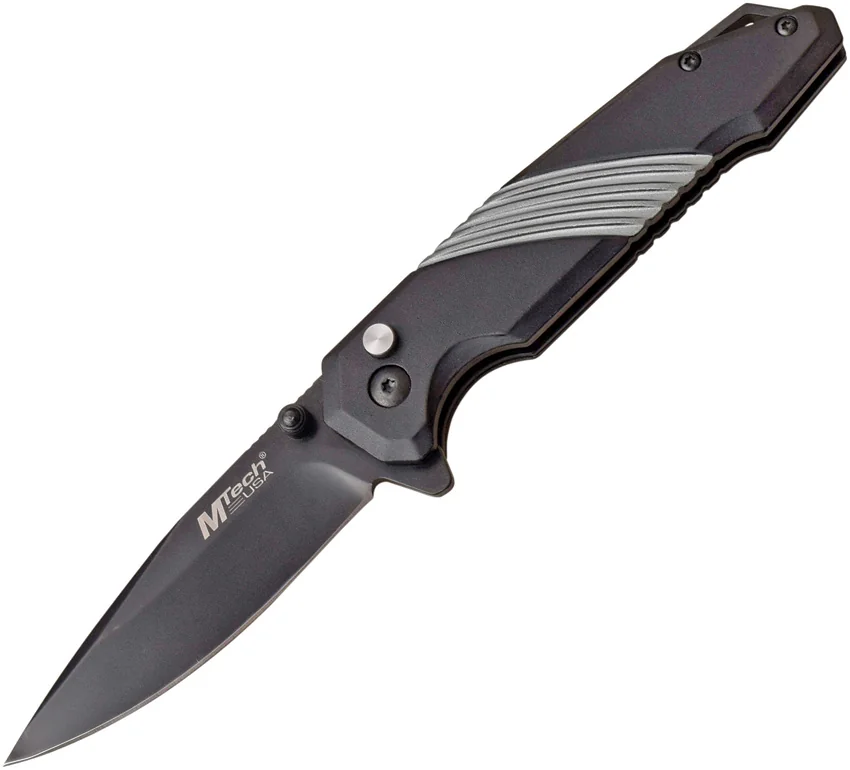 MTech Knives Button Lock Gray