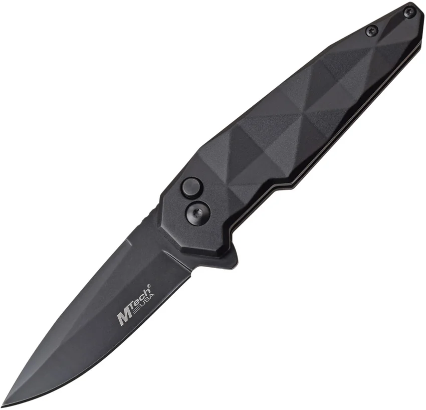 MTech Knives Button Lock Black