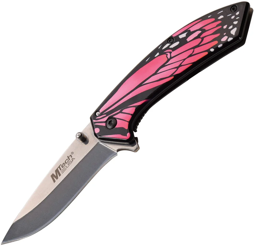 MTech Knives Butterfly Framelock A/O Pink