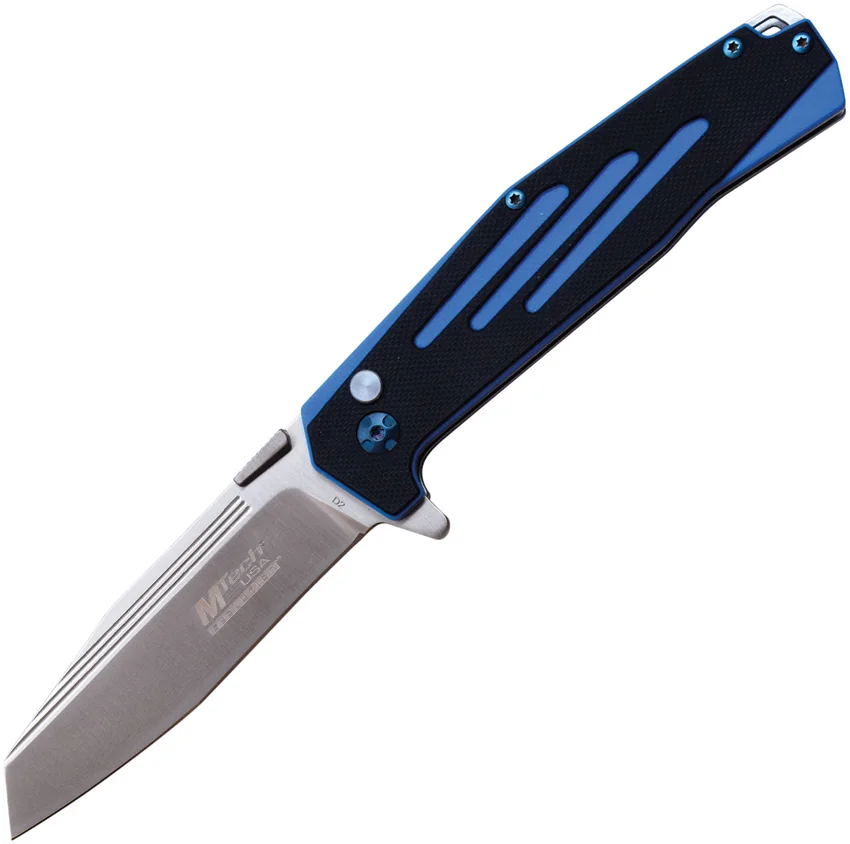 MTech Knives Button Lock Black/Blue
