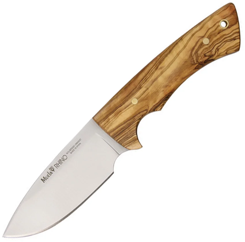 Muela Rhino Fixed Blade Knife Olive Wood (4" Satin)