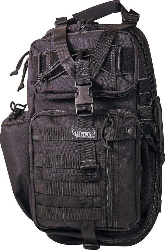Maxpedition Sitka Gearslinger Black Shoulder Utility Pack Hydration Bag 0431B