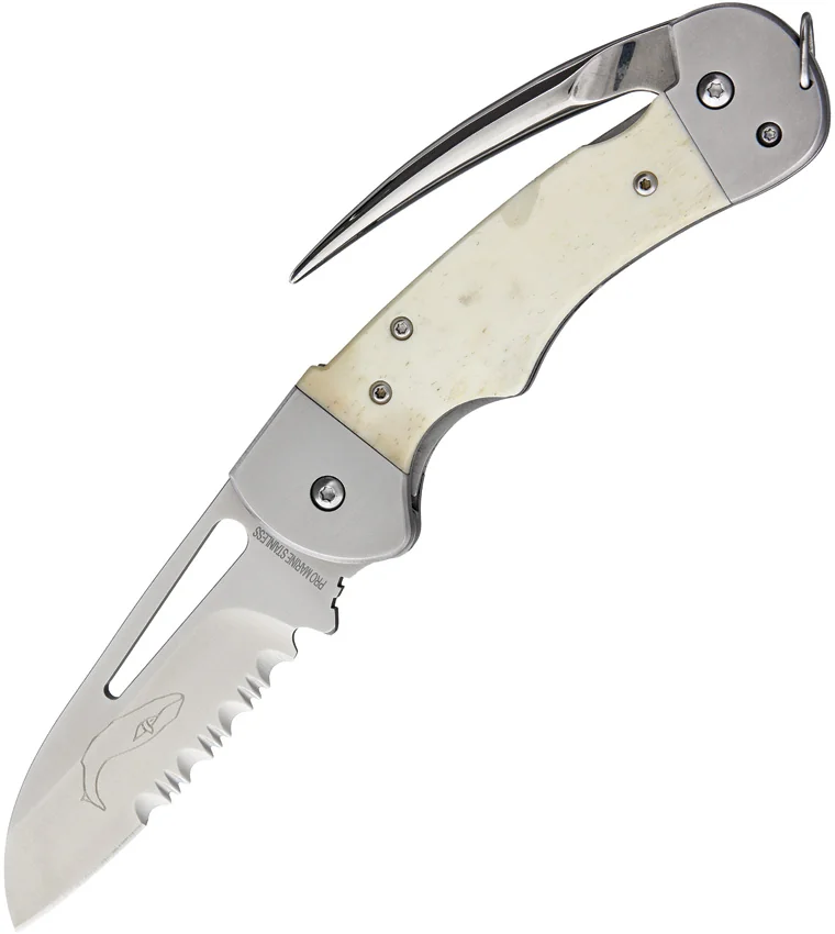 Myerchin Gen. 2 Captain Pro Liner Lock Knife Natural Bone (3.25" Satin Serr)