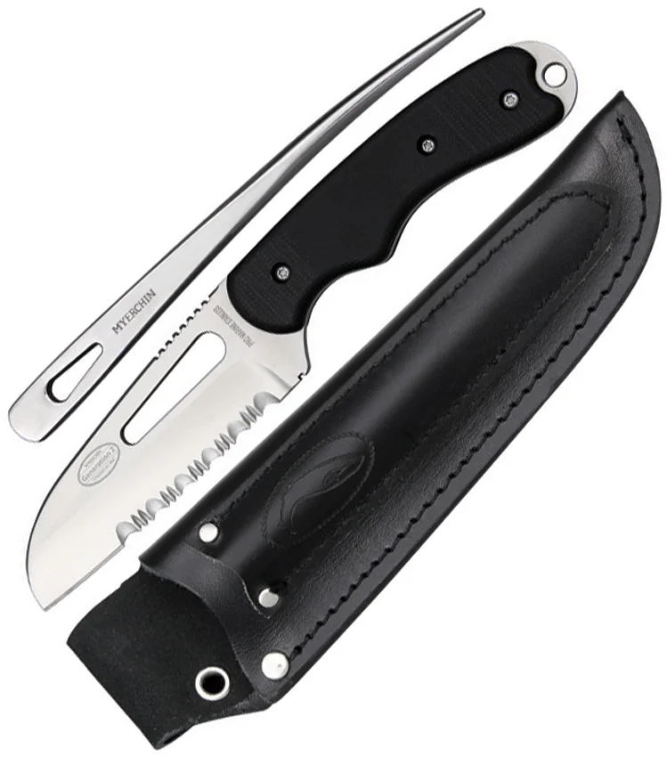 Myerchin Gen. 2 Offshore System Fixed Blade Knife Black G-10 (4" Satin Serr)