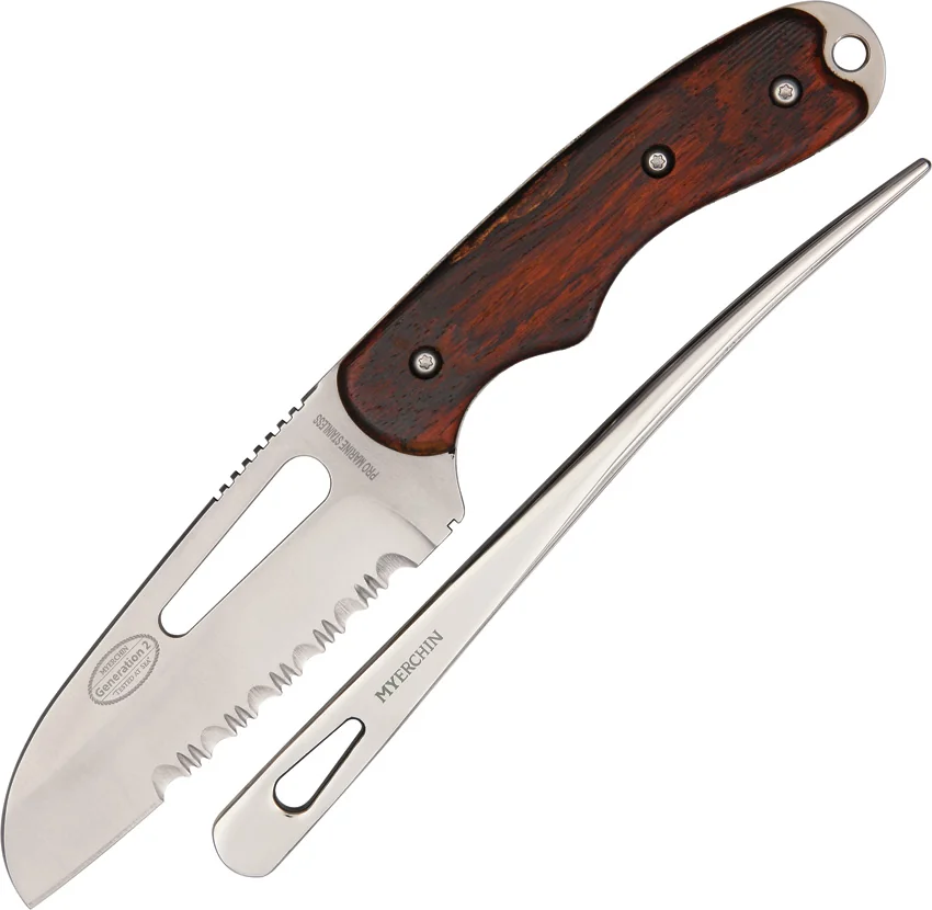 Myerchin Gen. 2 Offshore System Fixed Blade Knife Cocobolo Wood (4" Satin Serr)