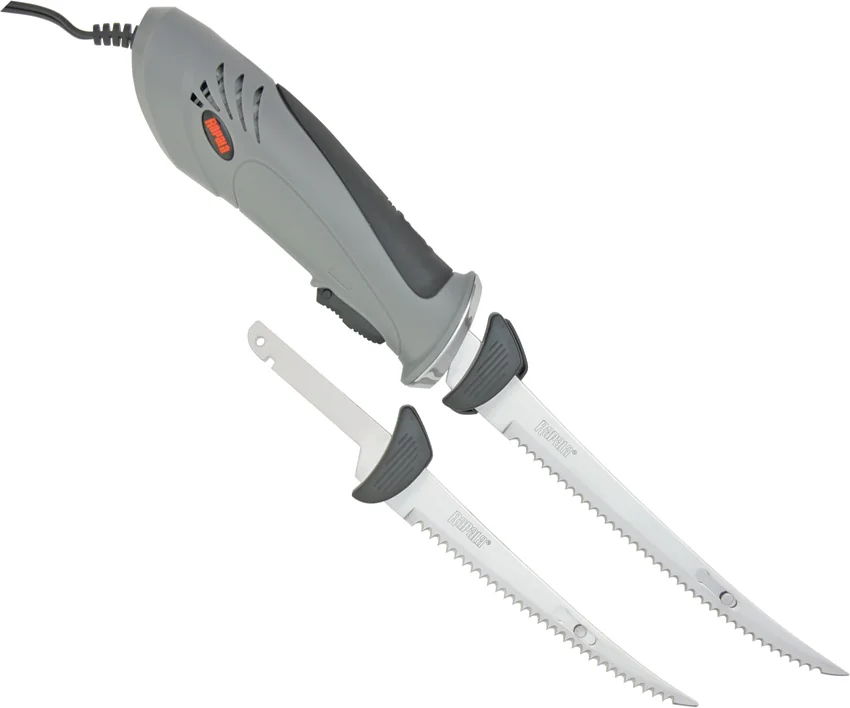 Rapala Deluxe Electric Fillet Gray Fixed Blade Knife Set - Mirror Fully Serr