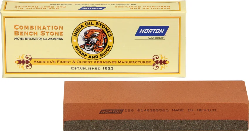 Norton Coarse/Fine India Oil Stone Combination Bench Stone (NTIB6)