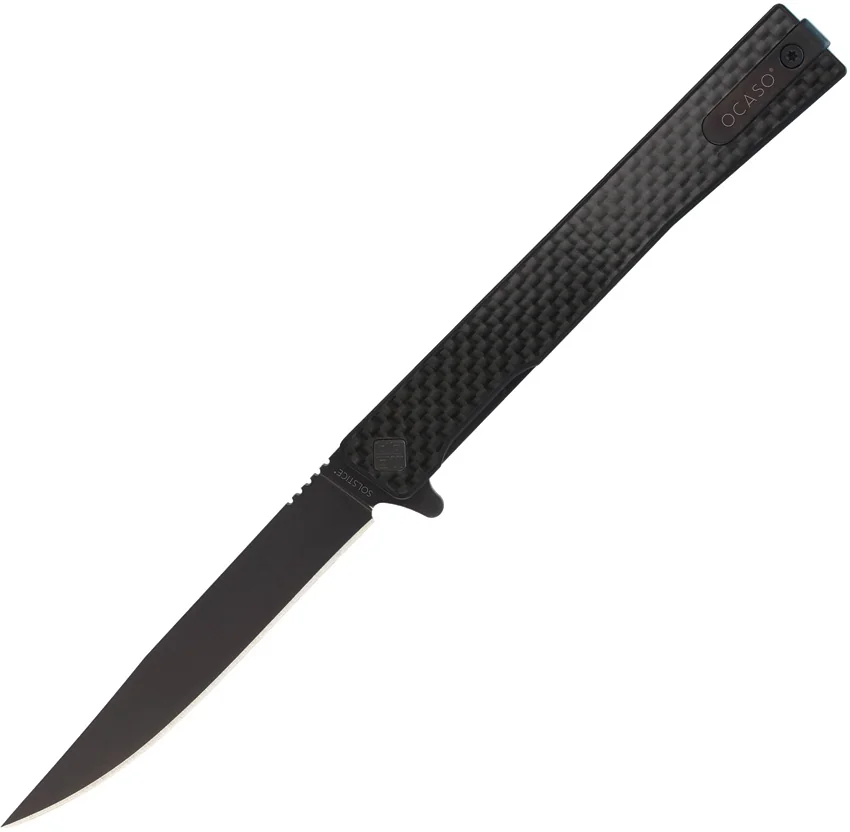 Ocaso Solstice Liner Lock Knife Carbon Fiber (3.5" Black)