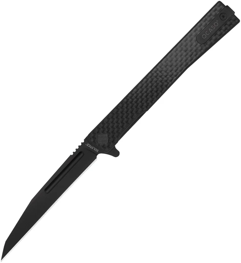 Ocaso Solstice Liner Lock Knife Carbon Fiber Wharncliffe (3.5" Black)