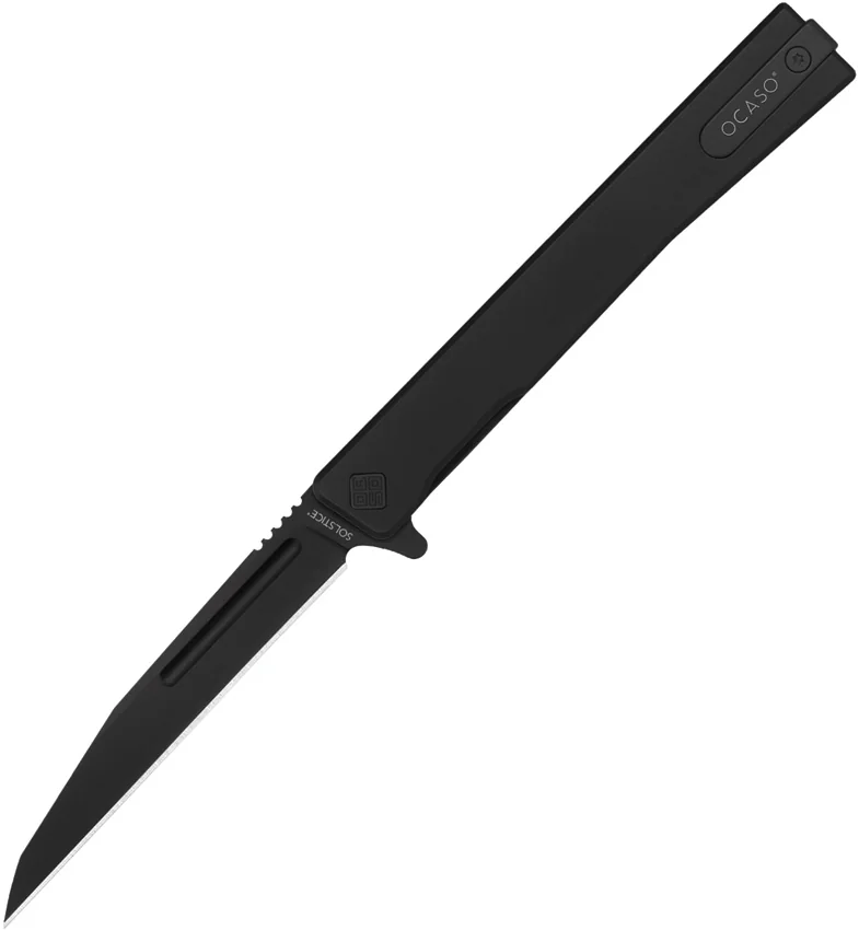 Ocaso Solstice Liner Lock Knife Black Titanium Wharncliffe (3.5" Black)