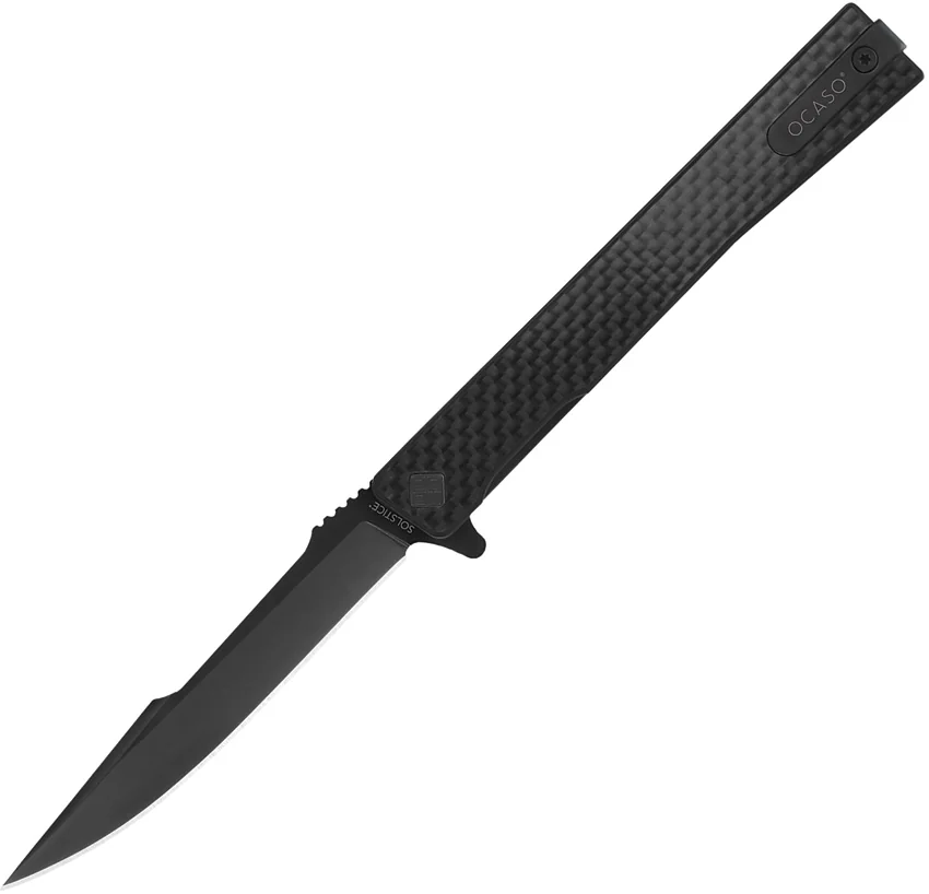 Ocaso Solstice Harpoon Liner Lock Knife Carbon Fiber (3.5" Black)
