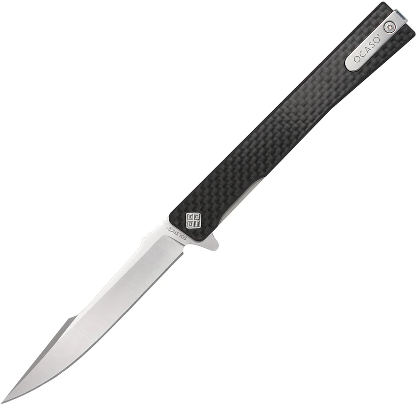 Ocaso Solstice Harpoon Liner Lock Knife Carbon Fiber (3.5" Satin)