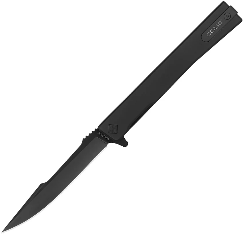 Ocaso Solstice Harpoon Liner Lock Knife Black Titanium (3.5" Black)