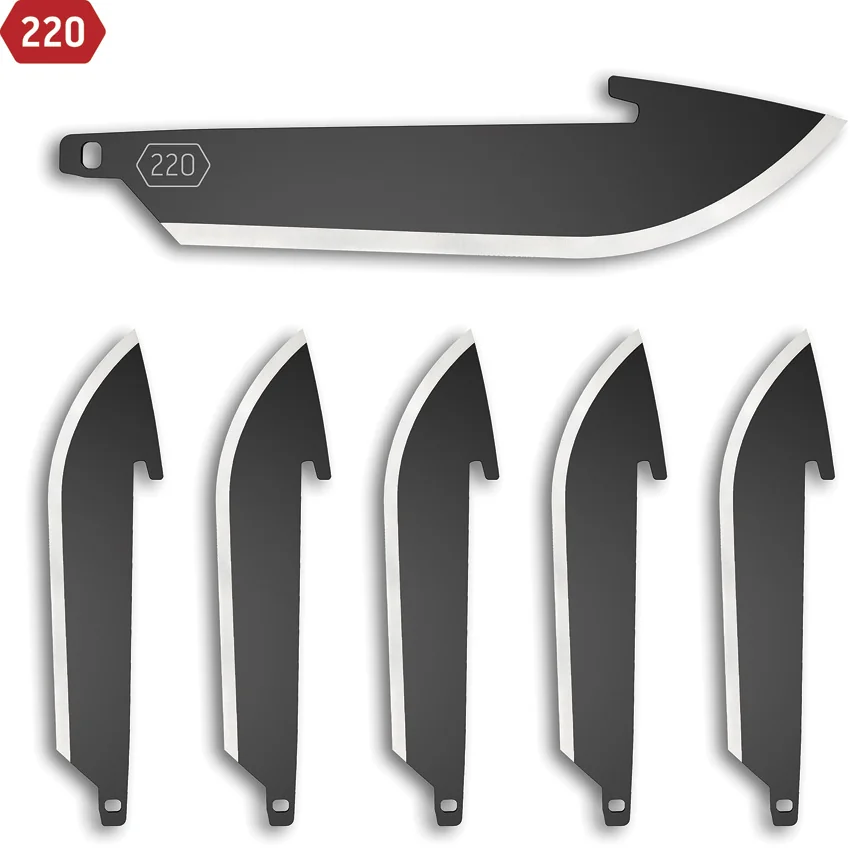 Outdoor Edge 220 Drop Point Blade 6pk Black