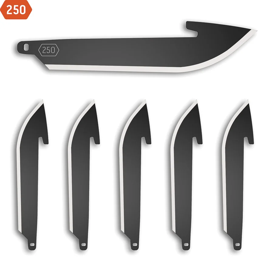 Outdoor Edge 250 Drop Point Blade 6pk Black