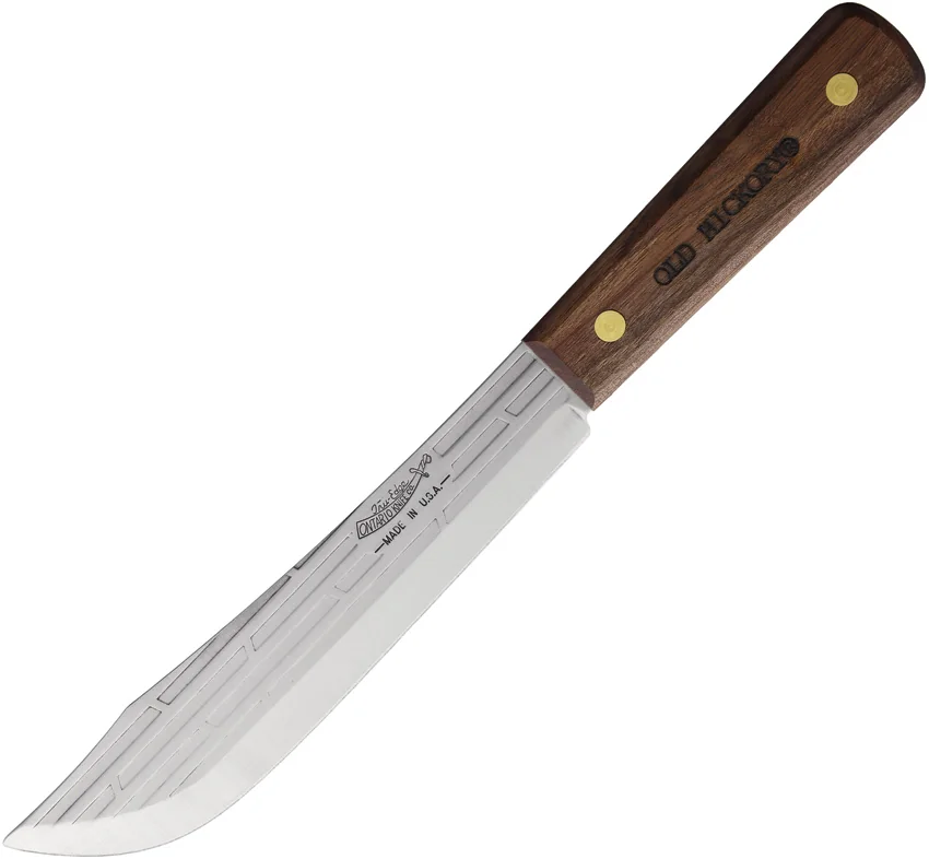 Old Hickory Butcher Wood Fixed Blade Knife  - 7" Brushed Plain
