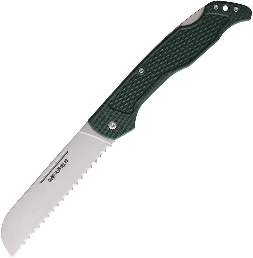 Ontario Camp Plus Bread Folder Knife Green GFN (4.25" Satin) 4310