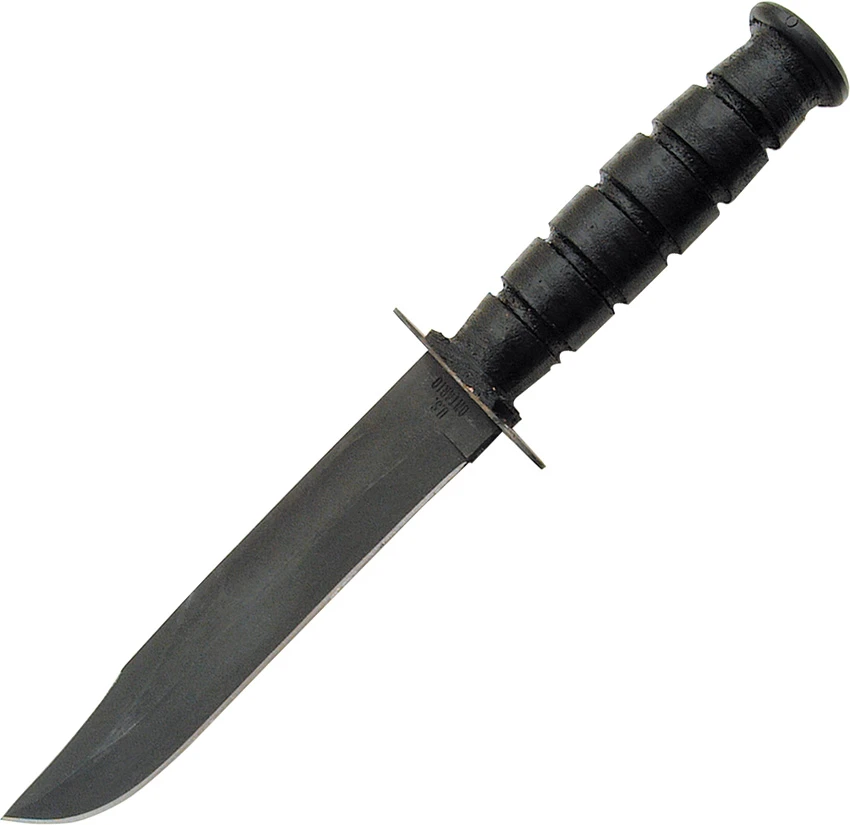 Ontario 498 Marine Combat Knife Fixed Blade Leather Handle (7" Plain) 8180