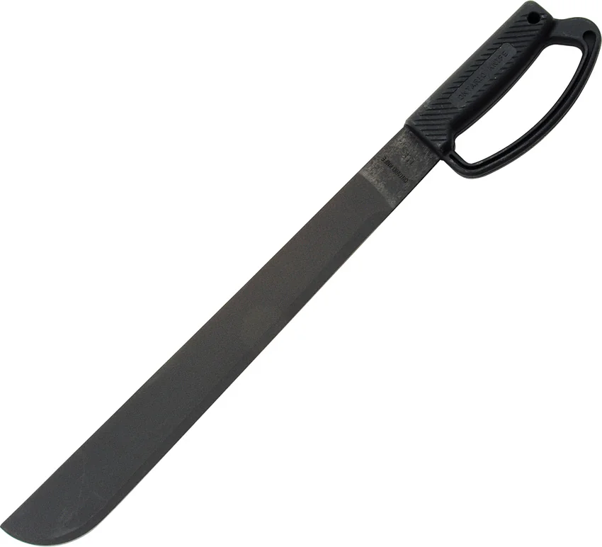 Ontario OKC 18" Field Black D Handle Machete Fixed Blade Knife (Black)