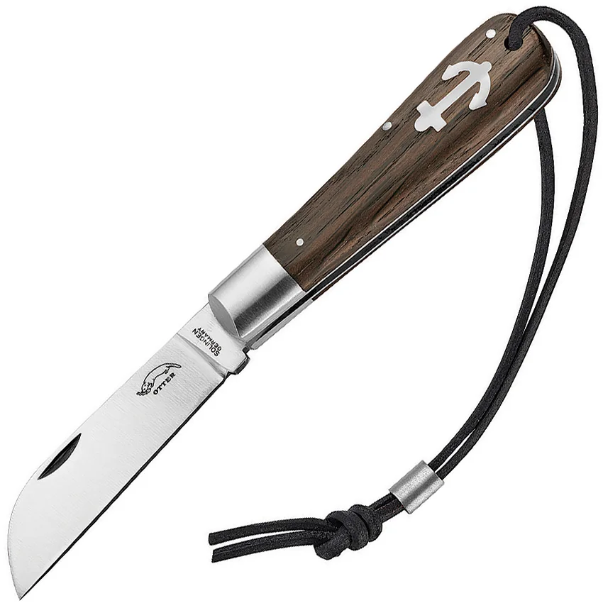 OTTER-Messer Large Anchor Knife Slip Joint Smoked Oak (3.1" Satin)