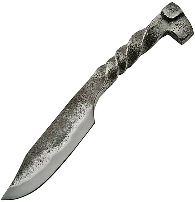 Tallen Twisted Railroad Spike Fixed Blade Knife One Piece (4.1" Satin)