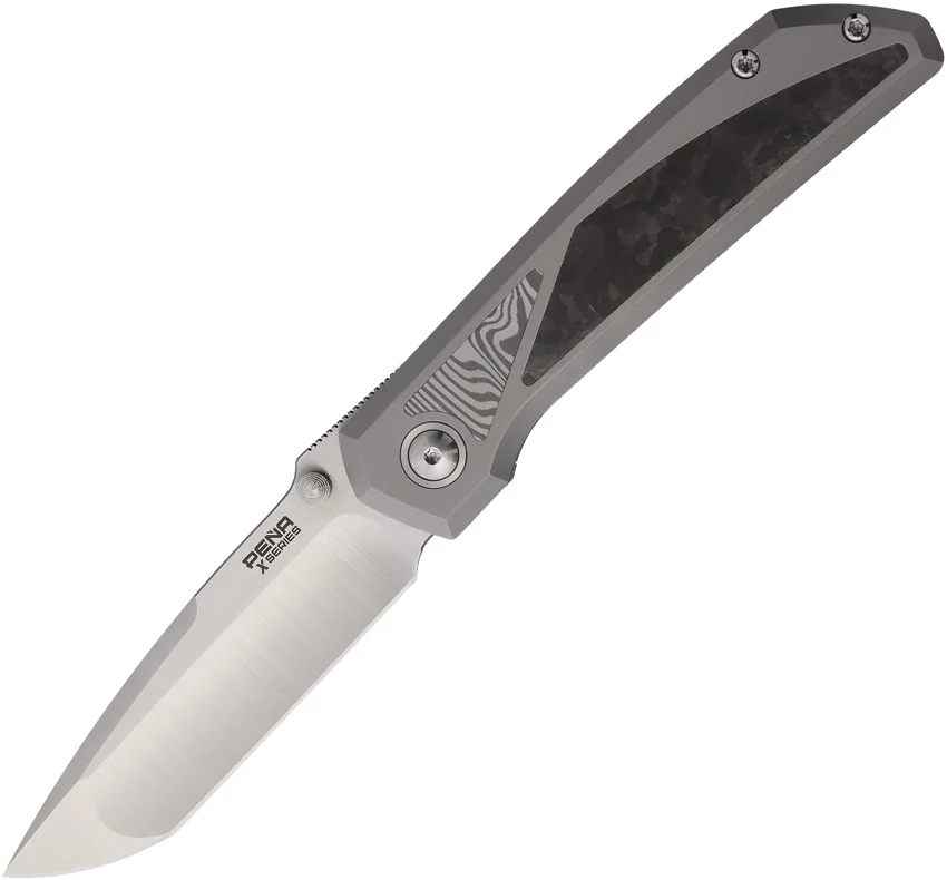 Pena Knives Mula Tanto Frame Lock Knife Ti + Camo FC/Damasteel (3.25" Satin)