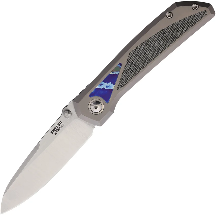 Pena Knives Mula Sheepsfoot Frame Lock Knife Ti/Black Micarta/Mokuti (3.25" Sat)