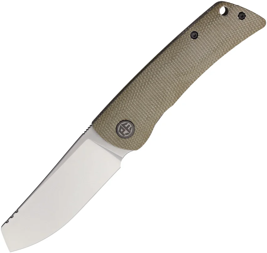 Petrified Fish Flavorist Cleaver Liner Lock Knife Khaki Micarta (3.1" Satin)
