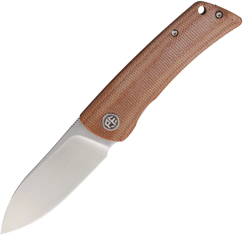 Petrified Fish Flavorist Drop Point Liner Lock Knife Brown Micarta (3.1" Satin)