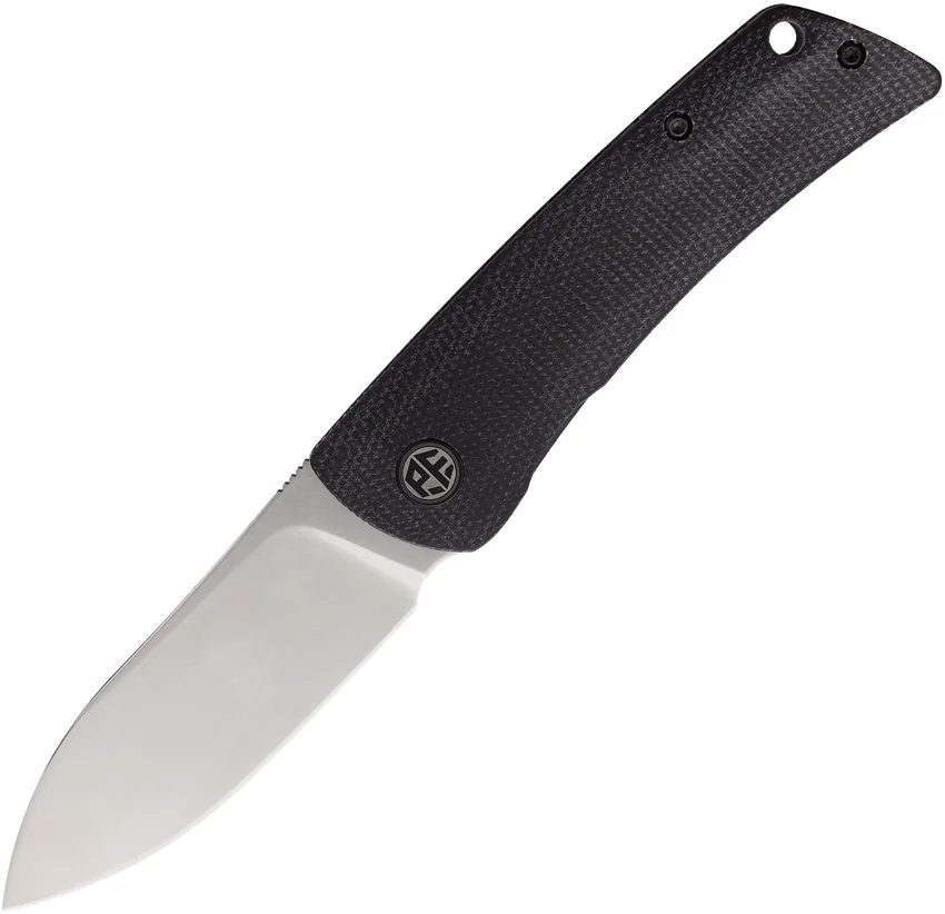 Petrified Fish Flavorist Drop Point Liner Lock Knife Black Micarta (3.1" Satin)